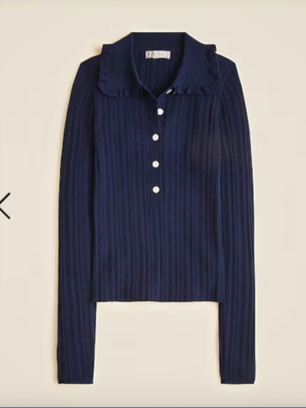 Jcrew Ribbed Long Sleeve Polo sweater